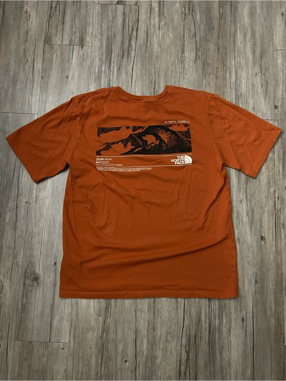 The North Face Men’s Short-Sleeve Tee in Rust Orange